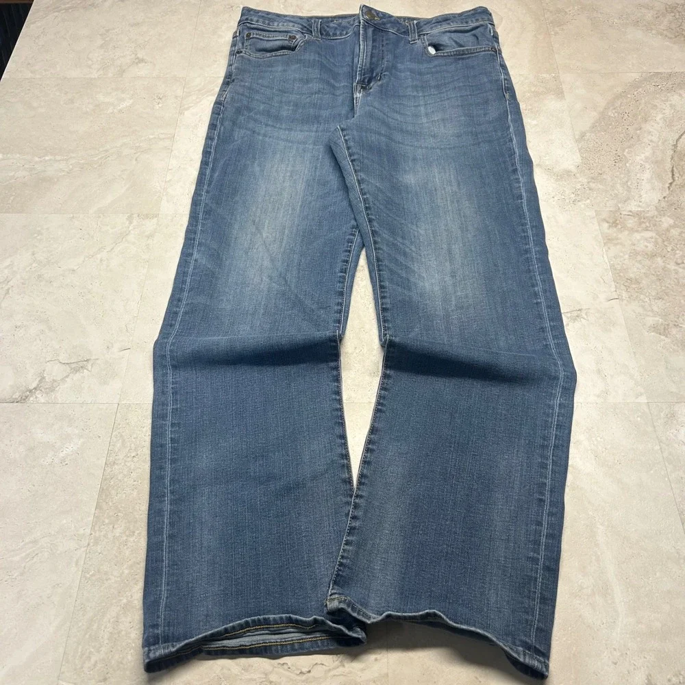 American Eagle Original Bootcut Jeans Blue Mens 34x32 Medium Wash Stretch Denim